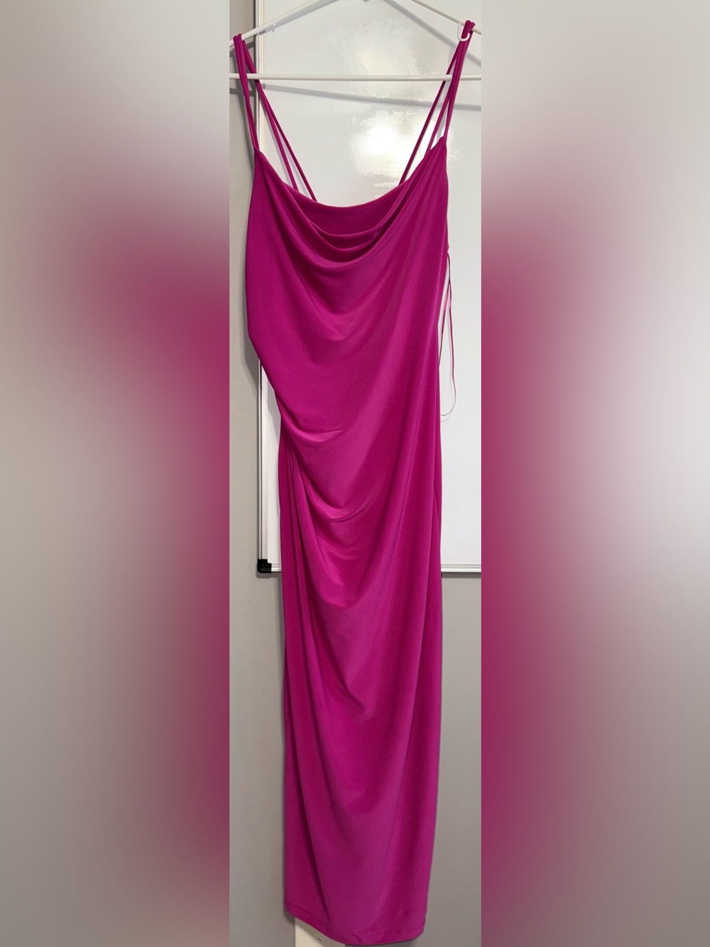 Zara Fuchsia Draped Maxi Dress